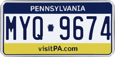 PA license plate MYQ9674