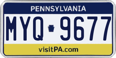 PA license plate MYQ9677