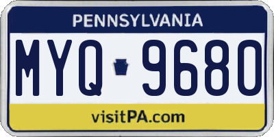 PA license plate MYQ9680