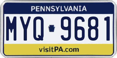 PA license plate MYQ9681