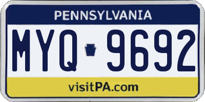 PA license plate MYQ9692