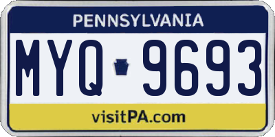 PA license plate MYQ9693