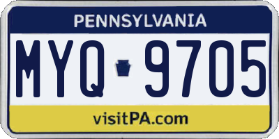 PA license plate MYQ9705