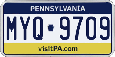 PA license plate MYQ9709