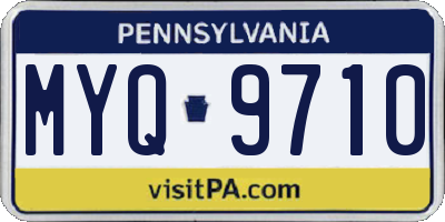 PA license plate MYQ9710