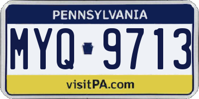 PA license plate MYQ9713
