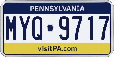 PA license plate MYQ9717