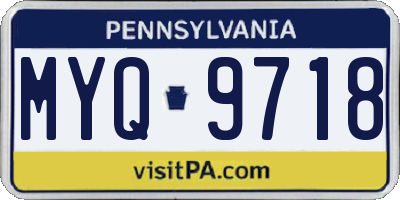 PA license plate MYQ9718