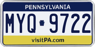 PA license plate MYQ9722