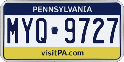 PA license plate MYQ9727