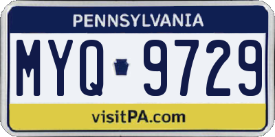 PA license plate MYQ9729