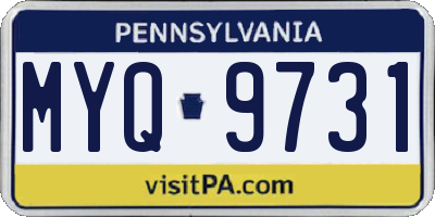 PA license plate MYQ9731