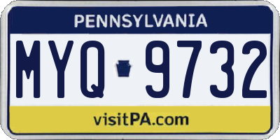 PA license plate MYQ9732