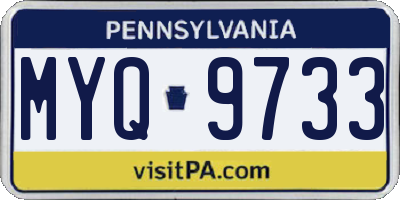 PA license plate MYQ9733