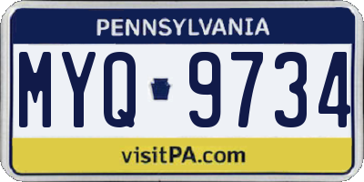 PA license plate MYQ9734