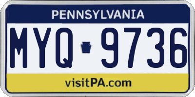 PA license plate MYQ9736