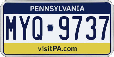 PA license plate MYQ9737