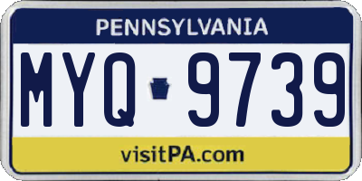 PA license plate MYQ9739