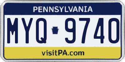 PA license plate MYQ9740