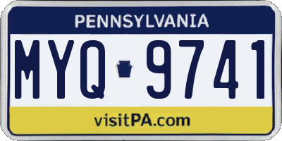 PA license plate MYQ9741
