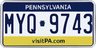 PA license plate MYQ9743
