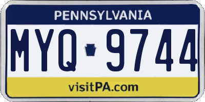 PA license plate MYQ9744