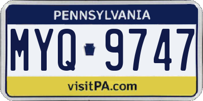 PA license plate MYQ9747