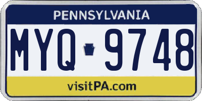 PA license plate MYQ9748