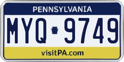 PA license plate MYQ9749