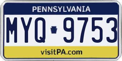 PA license plate MYQ9753