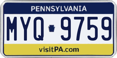 PA license plate MYQ9759