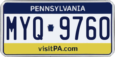 PA license plate MYQ9760