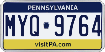 PA license plate MYQ9764