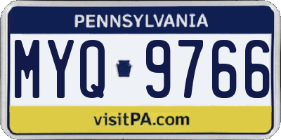 PA license plate MYQ9766