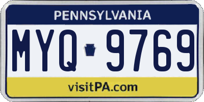 PA license plate MYQ9769