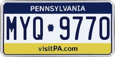 PA license plate MYQ9770