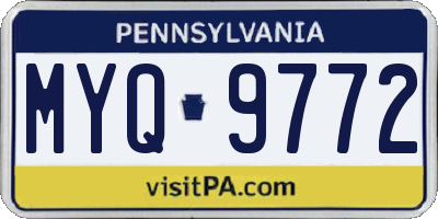 PA license plate MYQ9772