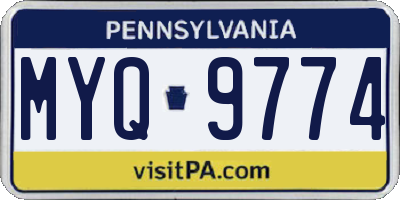 PA license plate MYQ9774