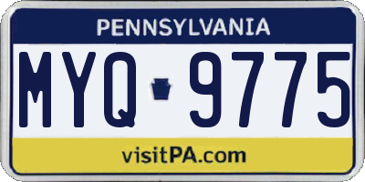 PA license plate MYQ9775