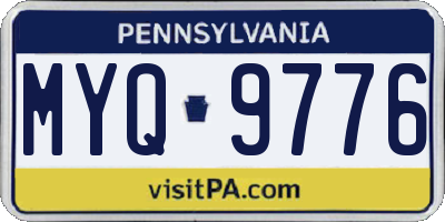 PA license plate MYQ9776