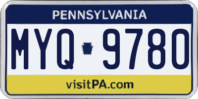 PA license plate MYQ9780