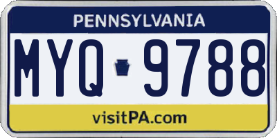 PA license plate MYQ9788