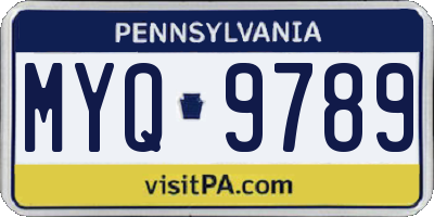 PA license plate MYQ9789