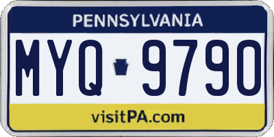 PA license plate MYQ9790