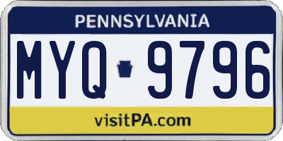 PA license plate MYQ9796