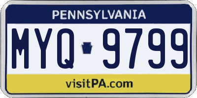 PA license plate MYQ9799