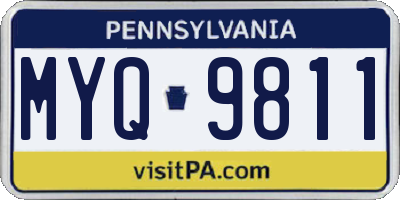 PA license plate MYQ9811