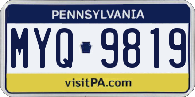 PA license plate MYQ9819