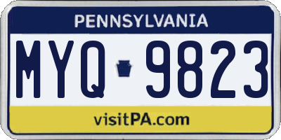 PA license plate MYQ9823