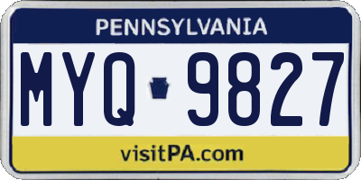 PA license plate MYQ9827
